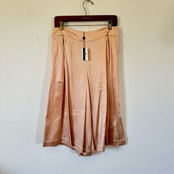 Magaschoni Blush Pink Culottes 100% Silk Long Flowy Skort Shorts NWT Womens 8 - Picture 10 of 11
